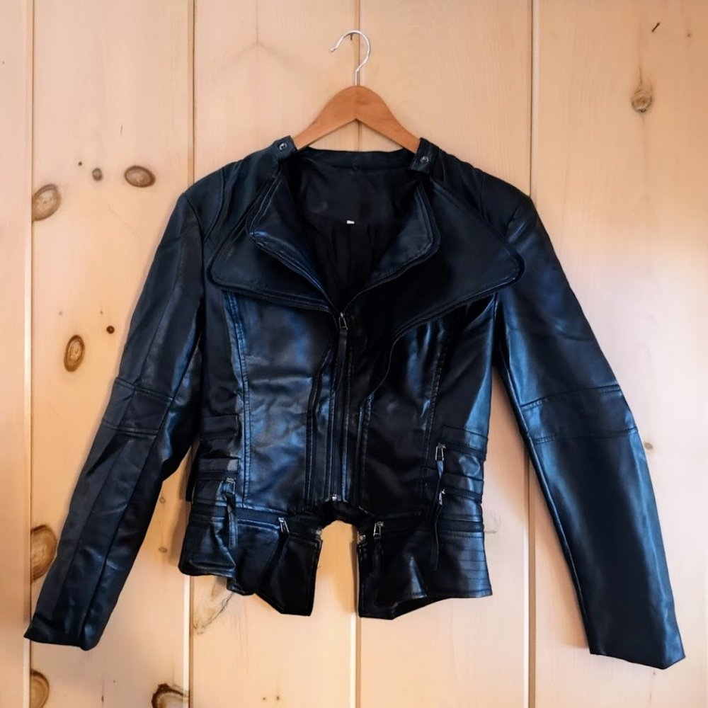 Faux Black Leather Jacket